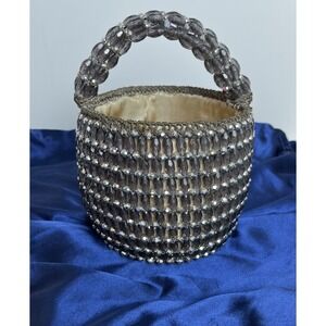 Rosenfeld 1960s‎ Italian Lucite Beaded Resort Hand Basket Purse